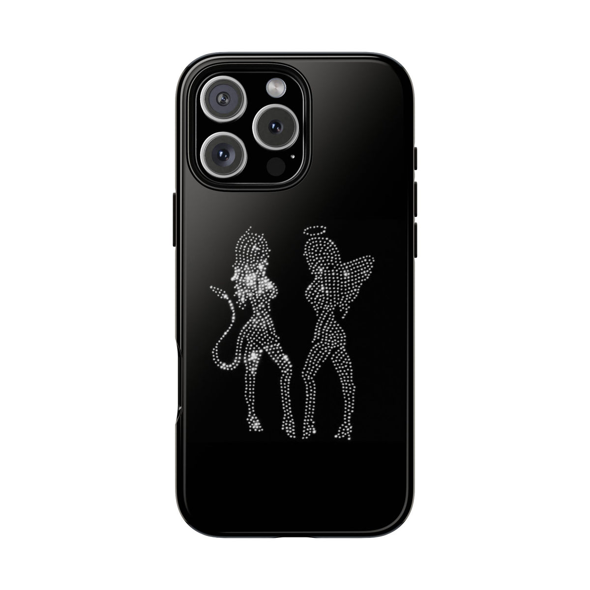 Rhinestone Angel & Devil Phone Case — Bling Protective iPhone Cover