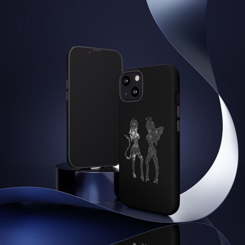 Rhinestone Angel & Devil Phone Case — Bling Protective iPhone Cover