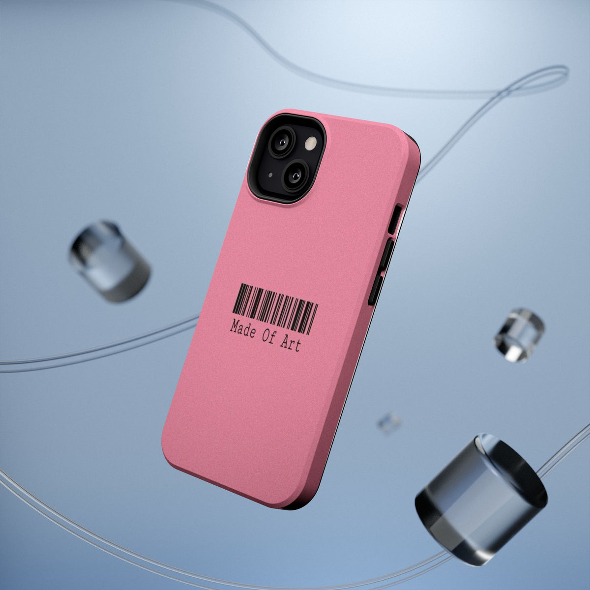 Made of Art Pink Impact-Resistant Phone Case — Barcode Graphic Protective Cover