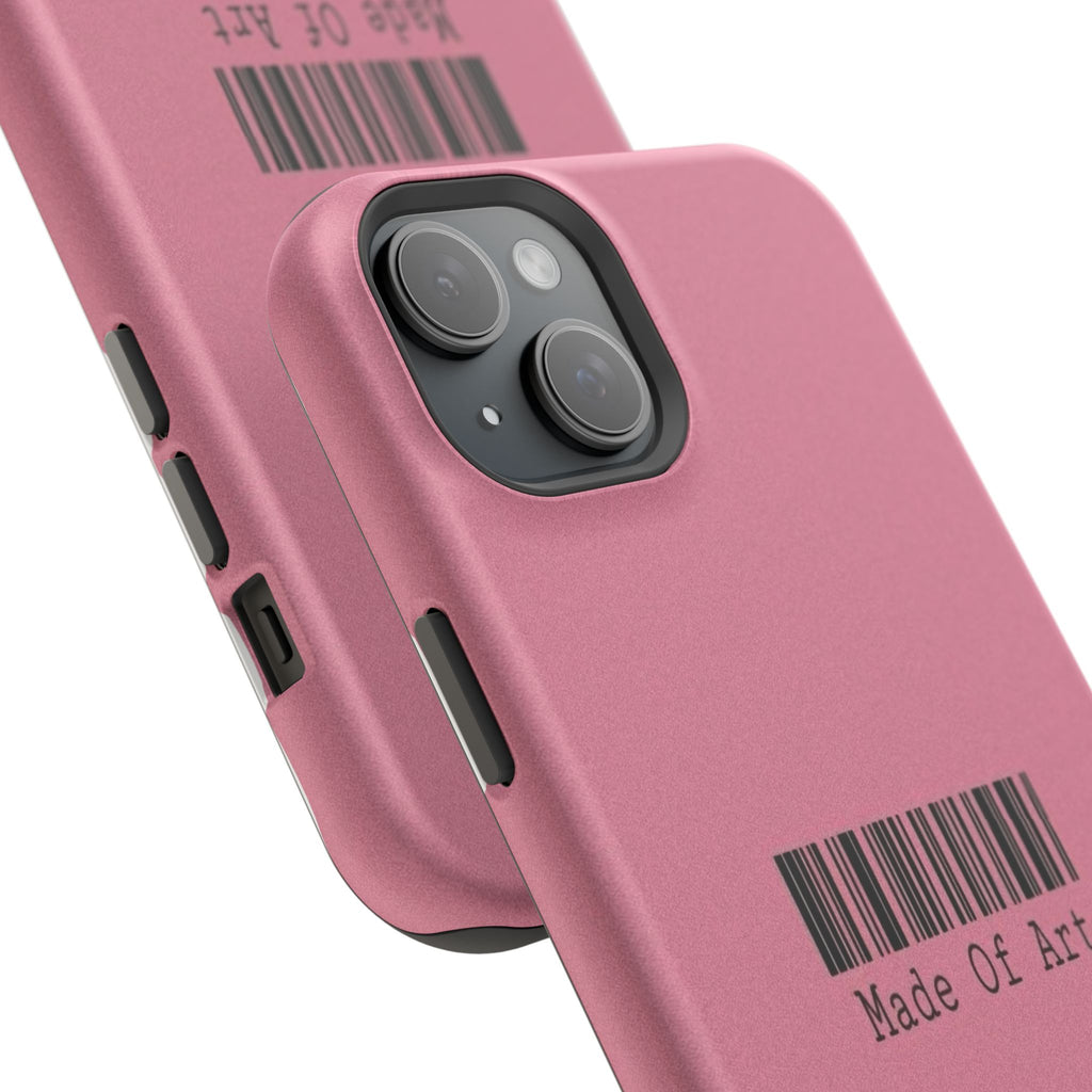 Made of Art Pink Impact-Resistant Phone Case — Barcode Graphic Protective Cover