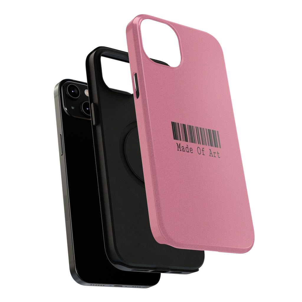 Made of Art Pink Impact-Resistant Phone Case — Barcode Graphic Protective Cover