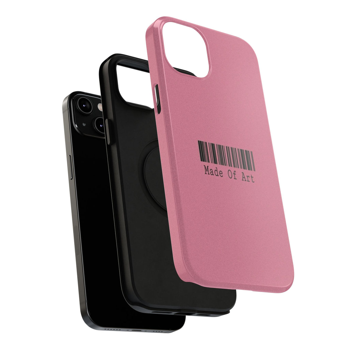 Made of Art Pink Impact-Resistant Phone Case — Barcode Graphic Protective Cover