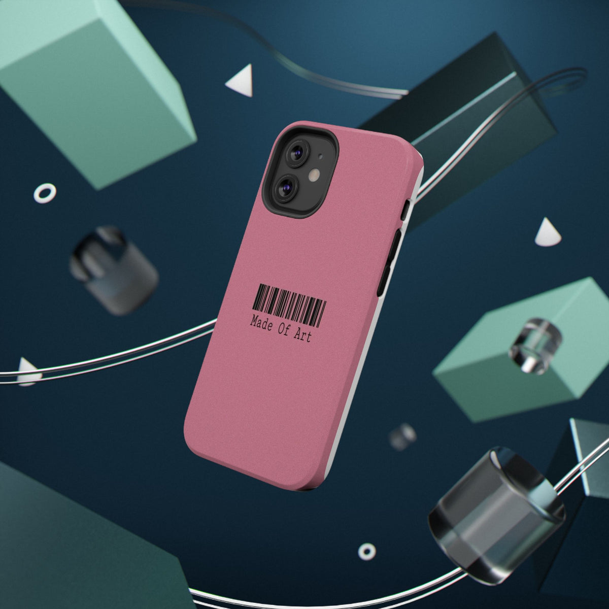 Made of Art Pink Impact-Resistant Phone Case — Barcode Graphic Protective Cover