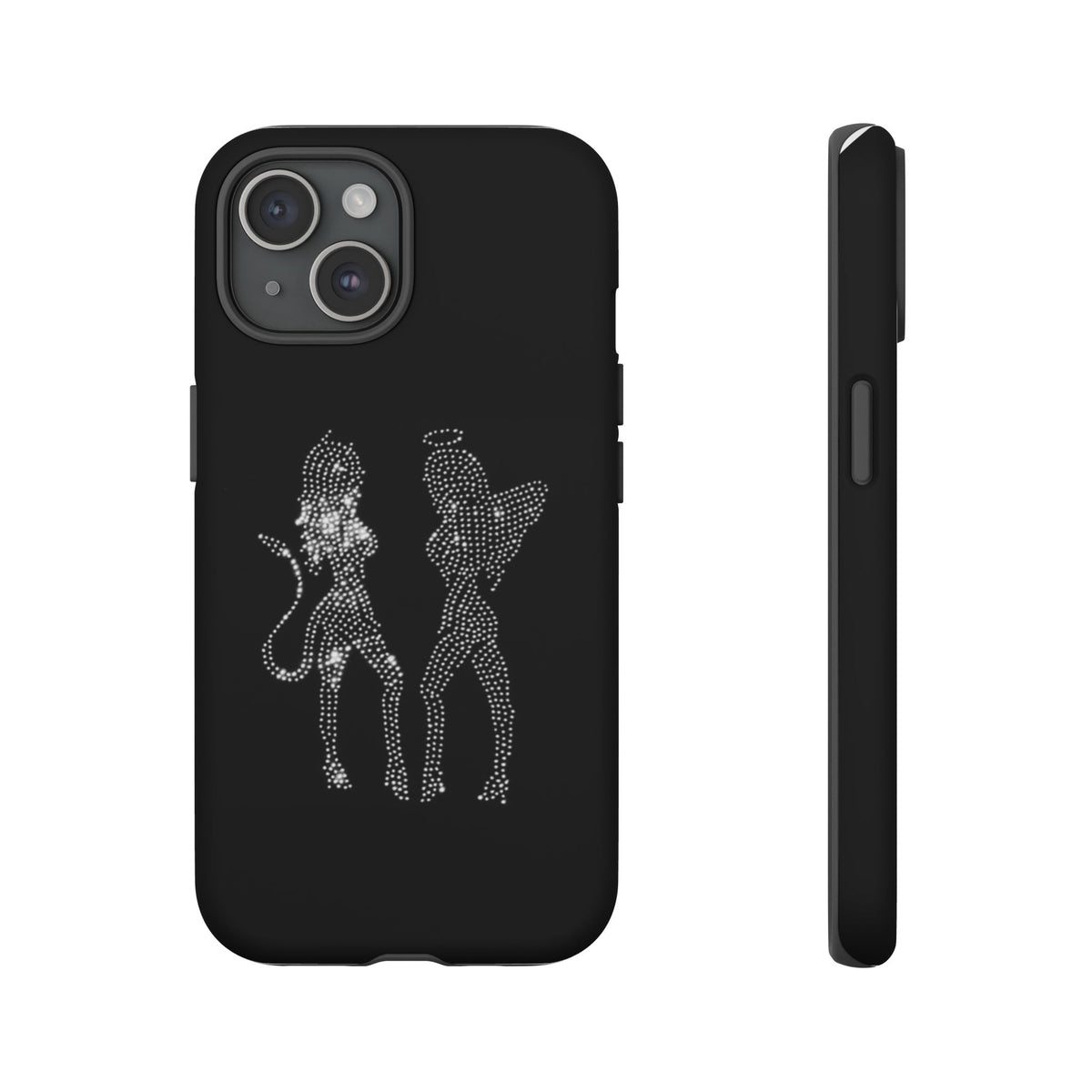 Rhinestone Angel & Devil Phone Case — Bling Protective iPhone Cover