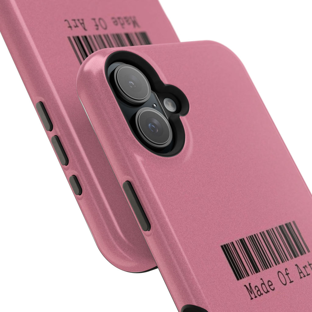 Made of Art Pink Impact-Resistant Phone Case — Barcode Graphic Protective Cover