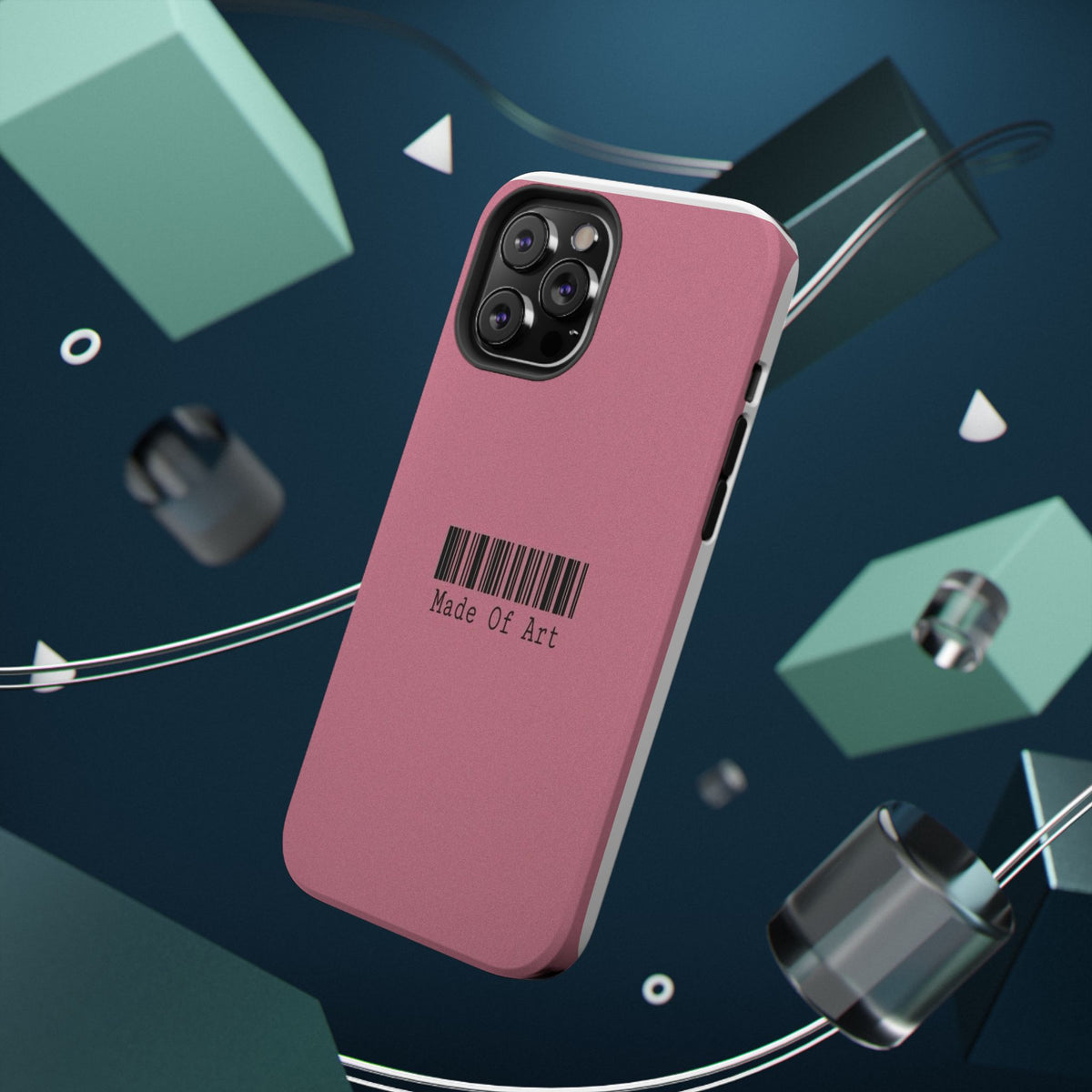 Made of Art Pink Impact-Resistant Phone Case — Barcode Graphic Protective Cover