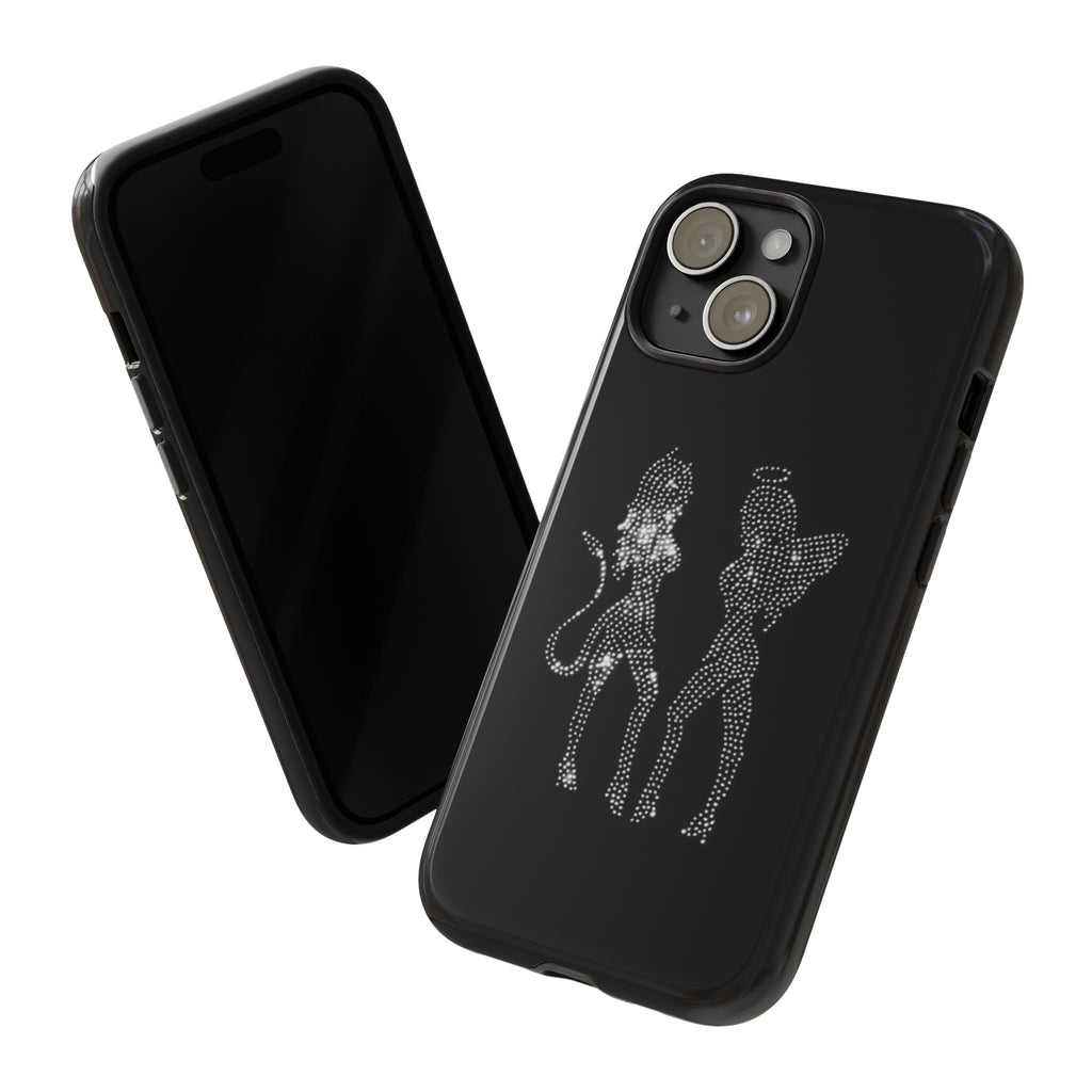 Rhinestone Angel & Devil Phone Case — Bling Protective iPhone Cover