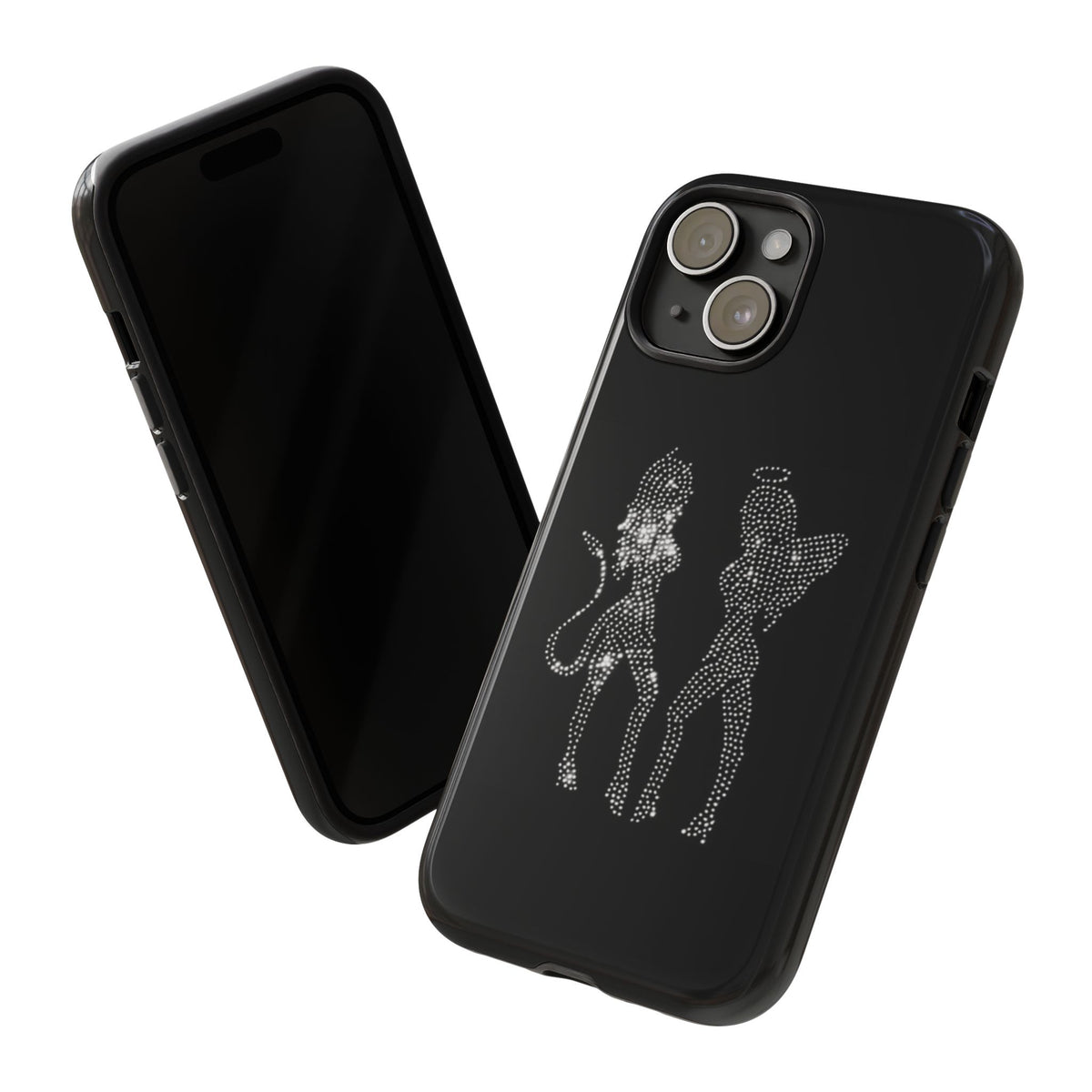 Rhinestone Angel & Devil Phone Case — Bling Protective iPhone Cover