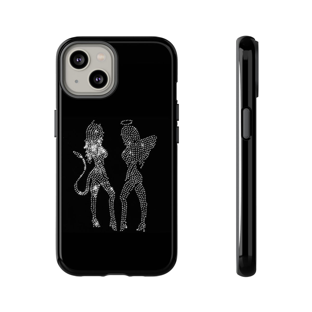Rhinestone Angel & Devil Phone Case — Bling Protective iPhone Cover