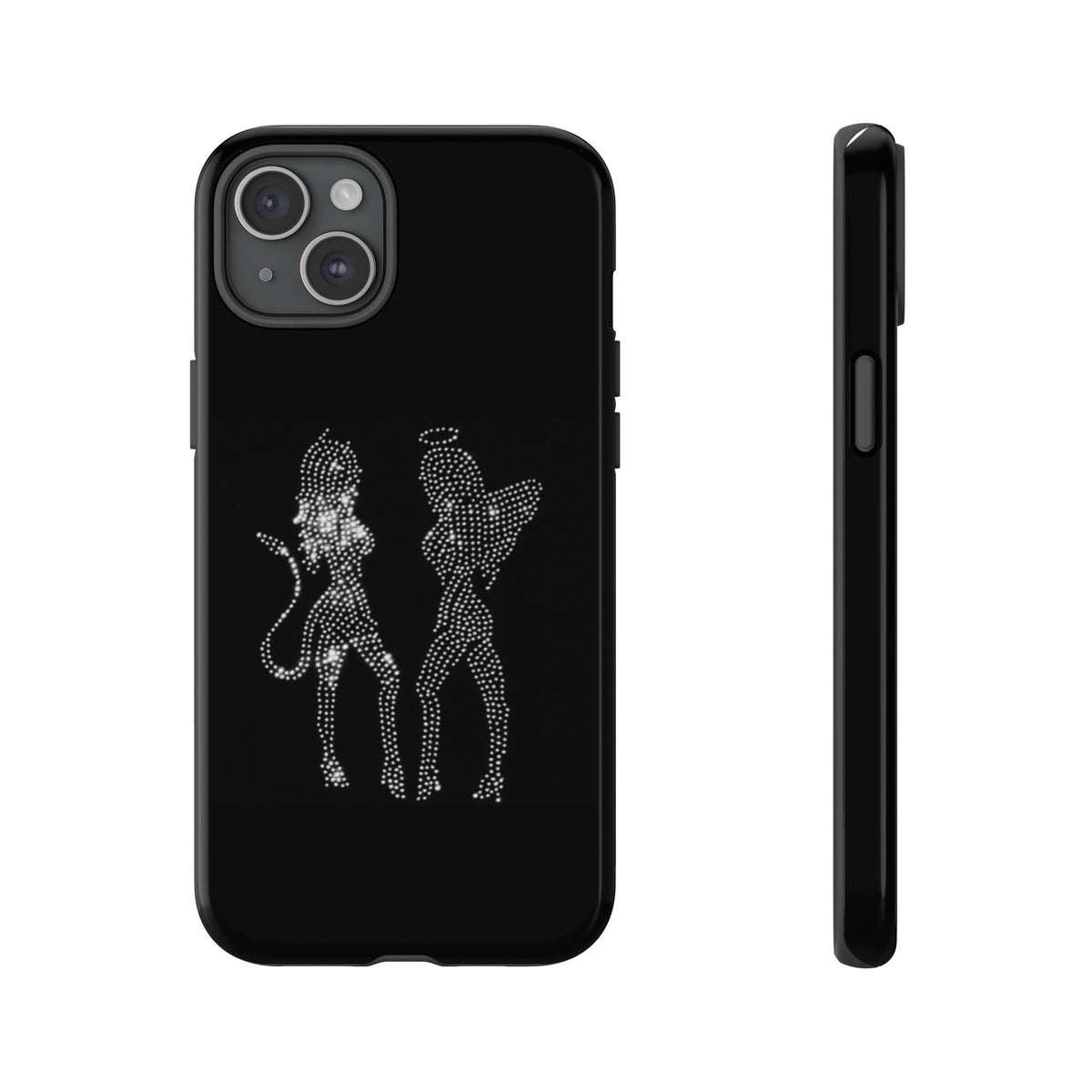 Rhinestone Angel & Devil Phone Case — Bling Protective iPhone Cover