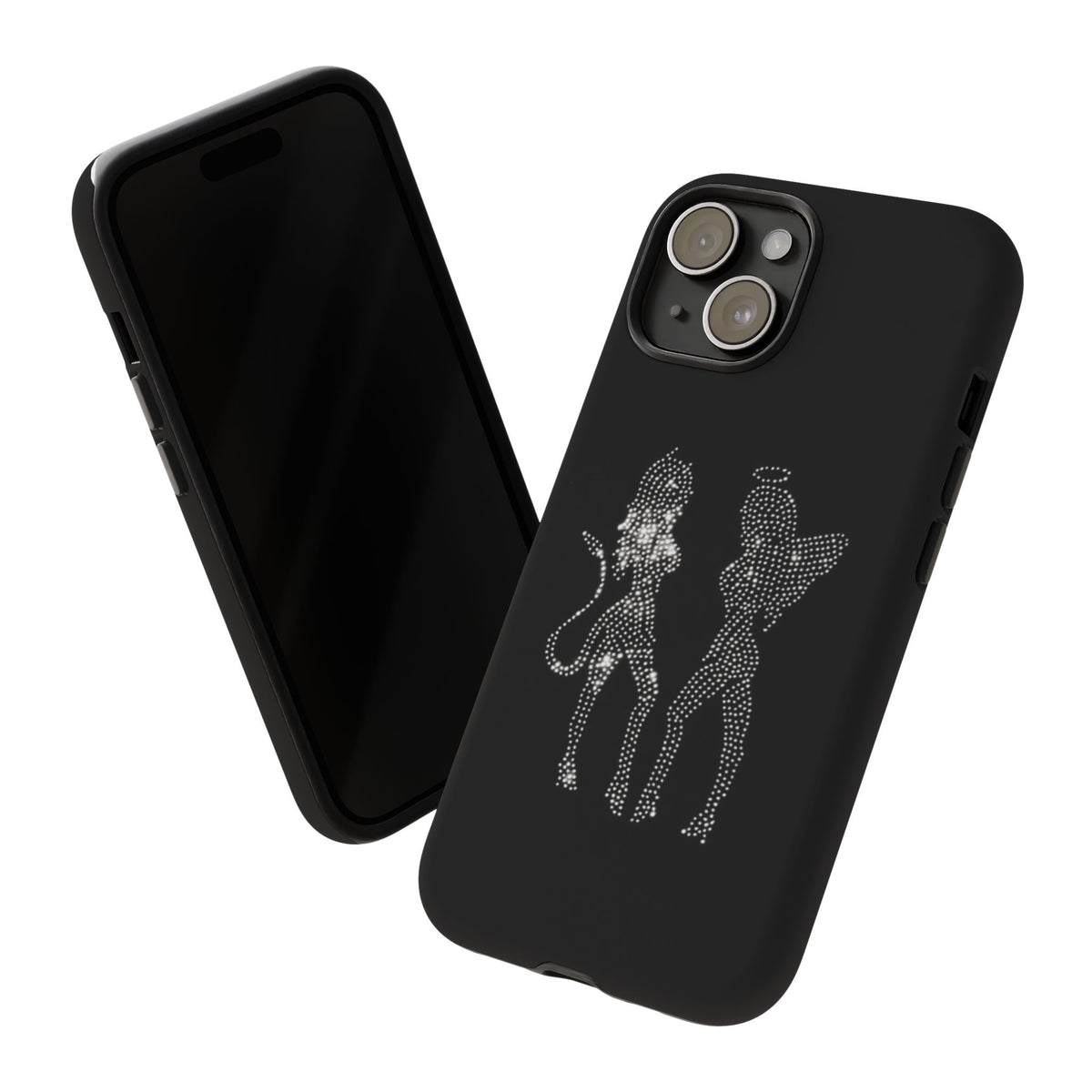 Rhinestone Angel & Devil Phone Case — Bling Protective iPhone Cover