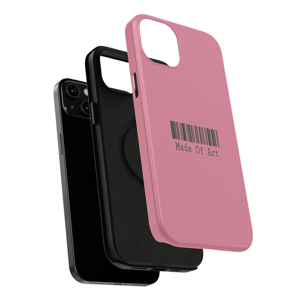 Made of Art Pink Impact-Resistant Phone Case — Barcode Graphic Protective Cover