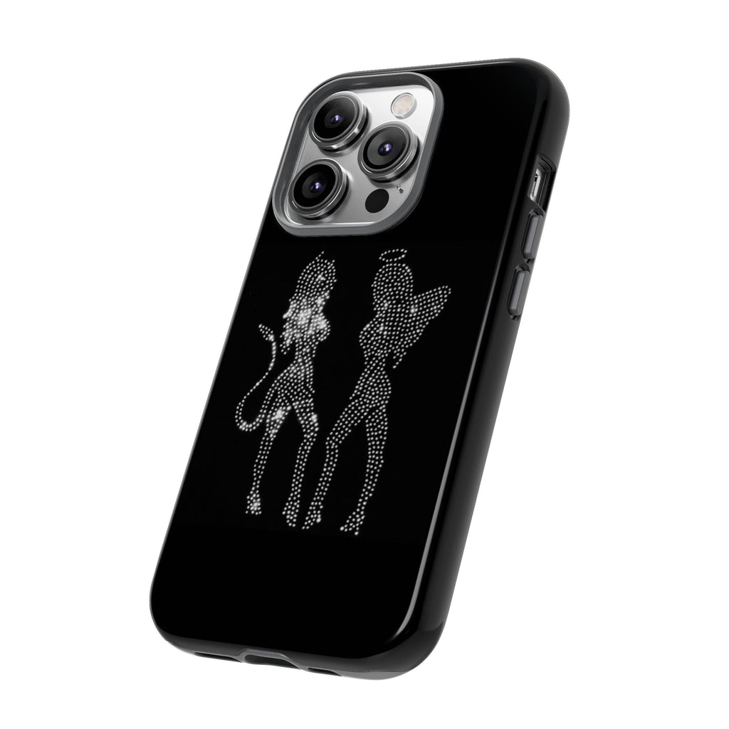 Rhinestone Angel & Devil Phone Case — Bling Protective iPhone Cover