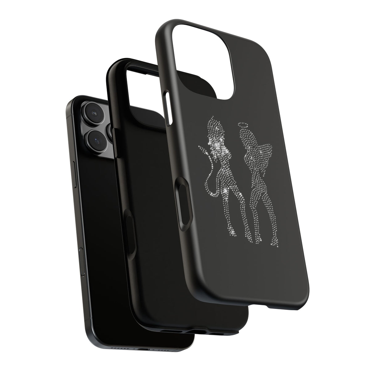 Rhinestone Angel & Devil Phone Case — Bling Protective iPhone Cover