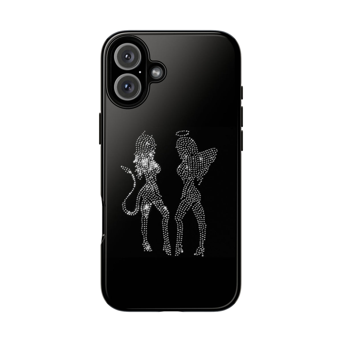 Rhinestone Angel & Devil Phone Case — Bling Protective iPhone Cover