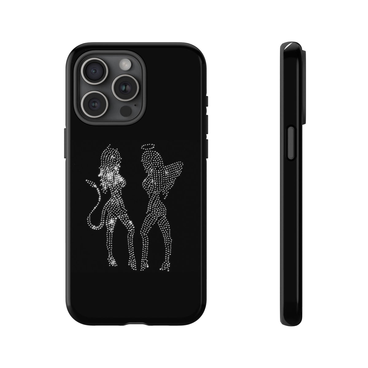 Rhinestone Angel & Devil Phone Case — Bling Protective iPhone Cover