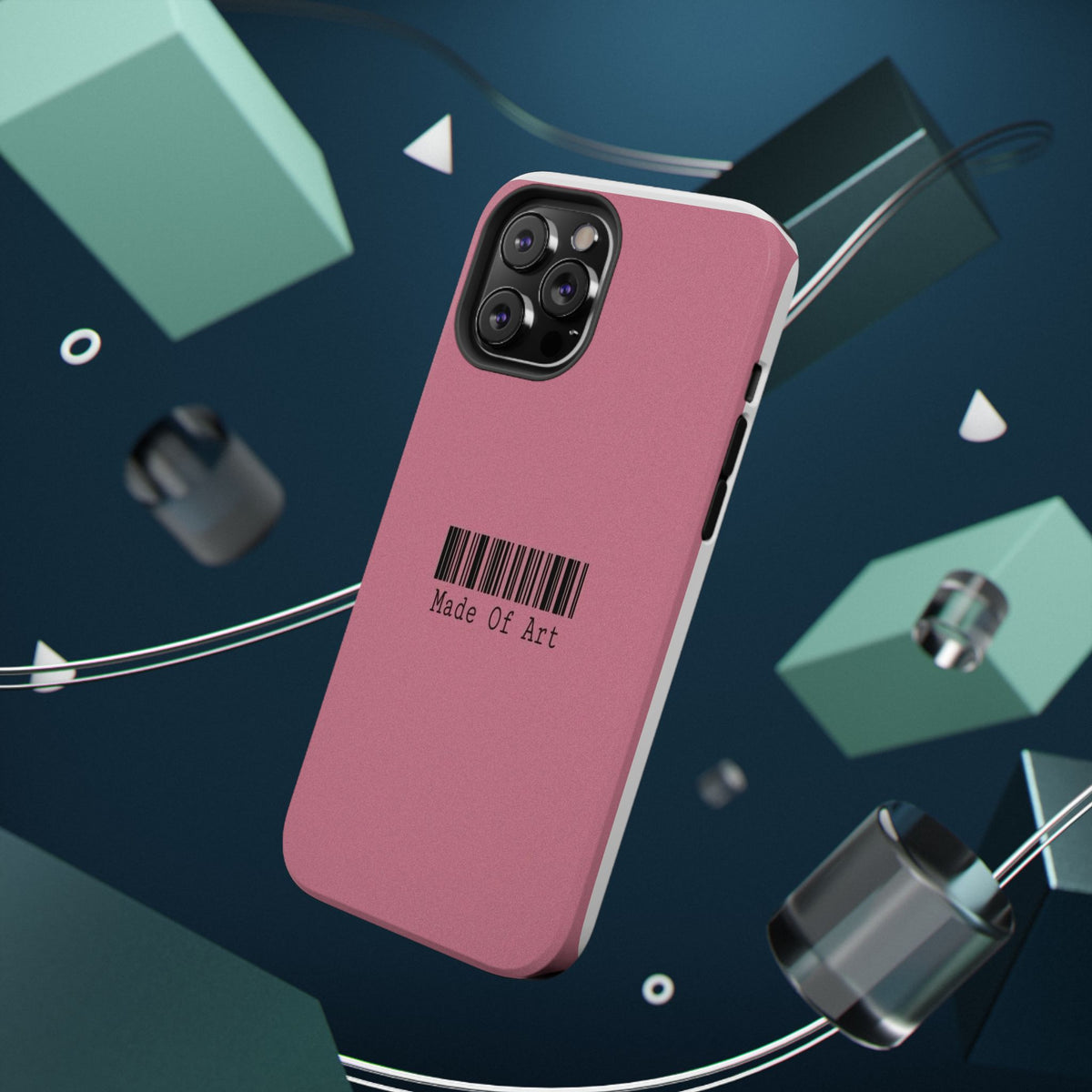 Made of Art Pink Impact-Resistant Phone Case — Barcode Graphic Protective Cover