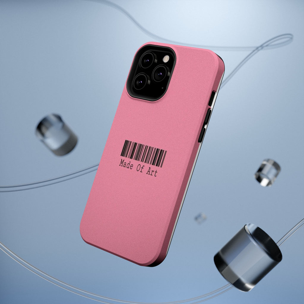 Made of Art Pink Impact-Resistant Phone Case — Barcode Graphic Protective Cover