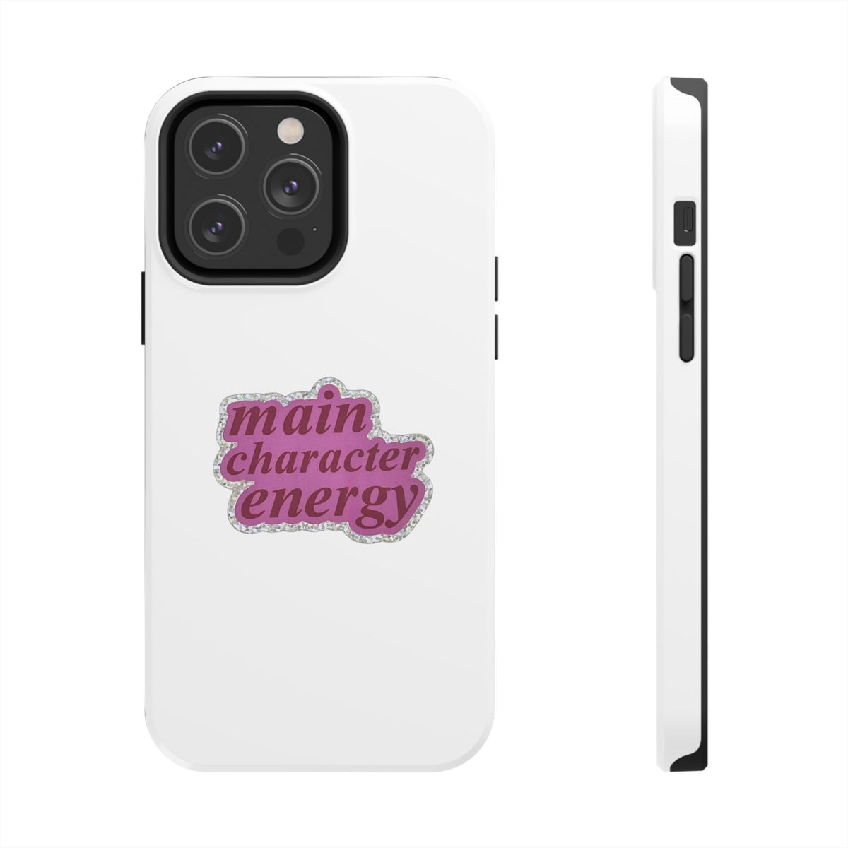 Main Character Energy Tough Phone Case — Pink Retro Graphic