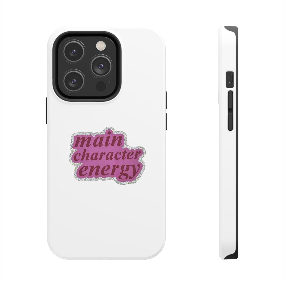 Main Character Energy Tough Phone Case — Pink Retro Graphic