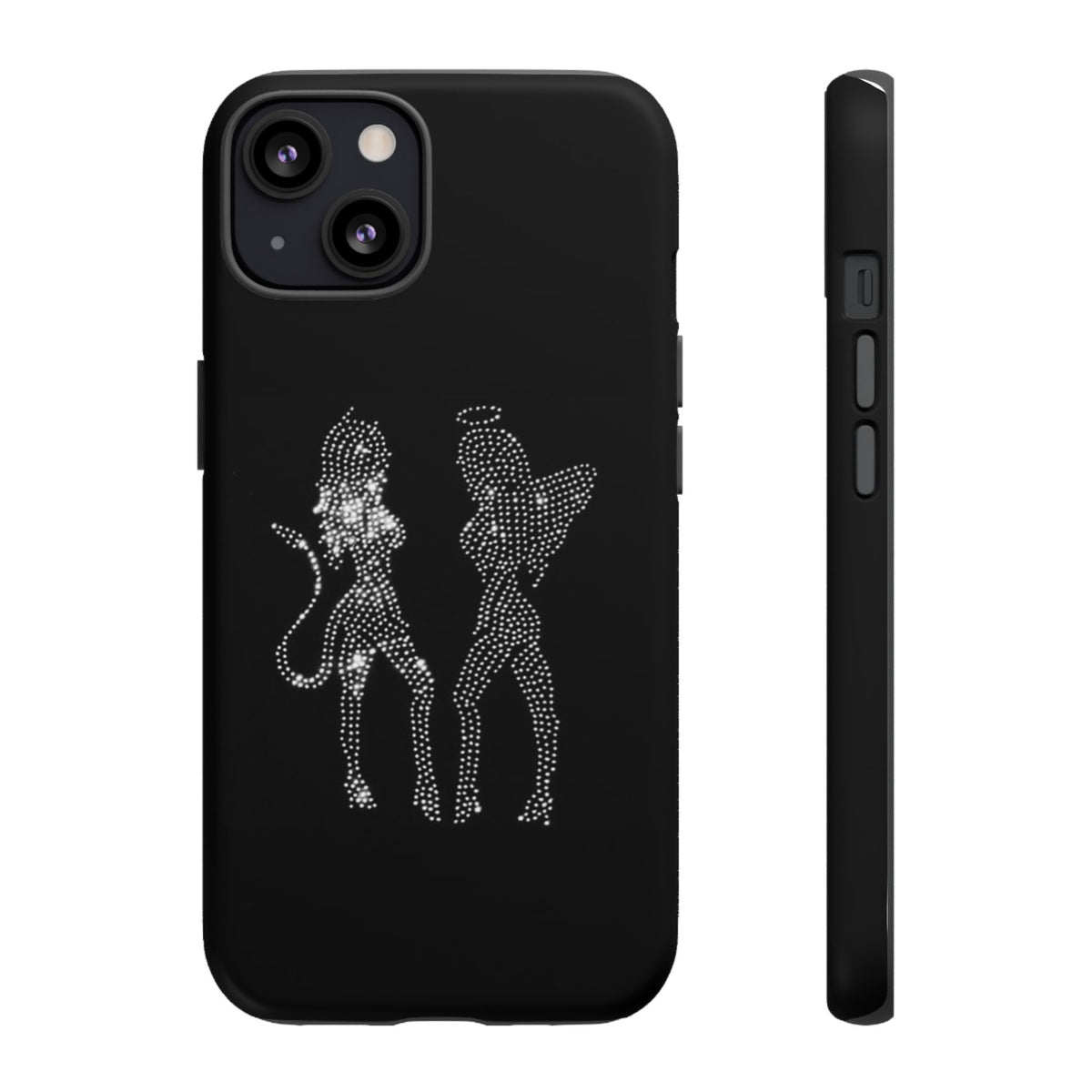 Rhinestone Angel & Devil Phone Case — Bling Protective iPhone Cover