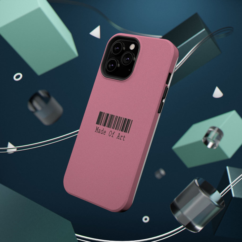 Made of Art Pink Impact-Resistant Phone Case — Barcode Graphic Protective Cover