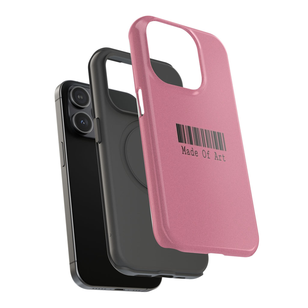 Made of Art Pink Impact-Resistant Phone Case — Barcode Graphic Protective Cover