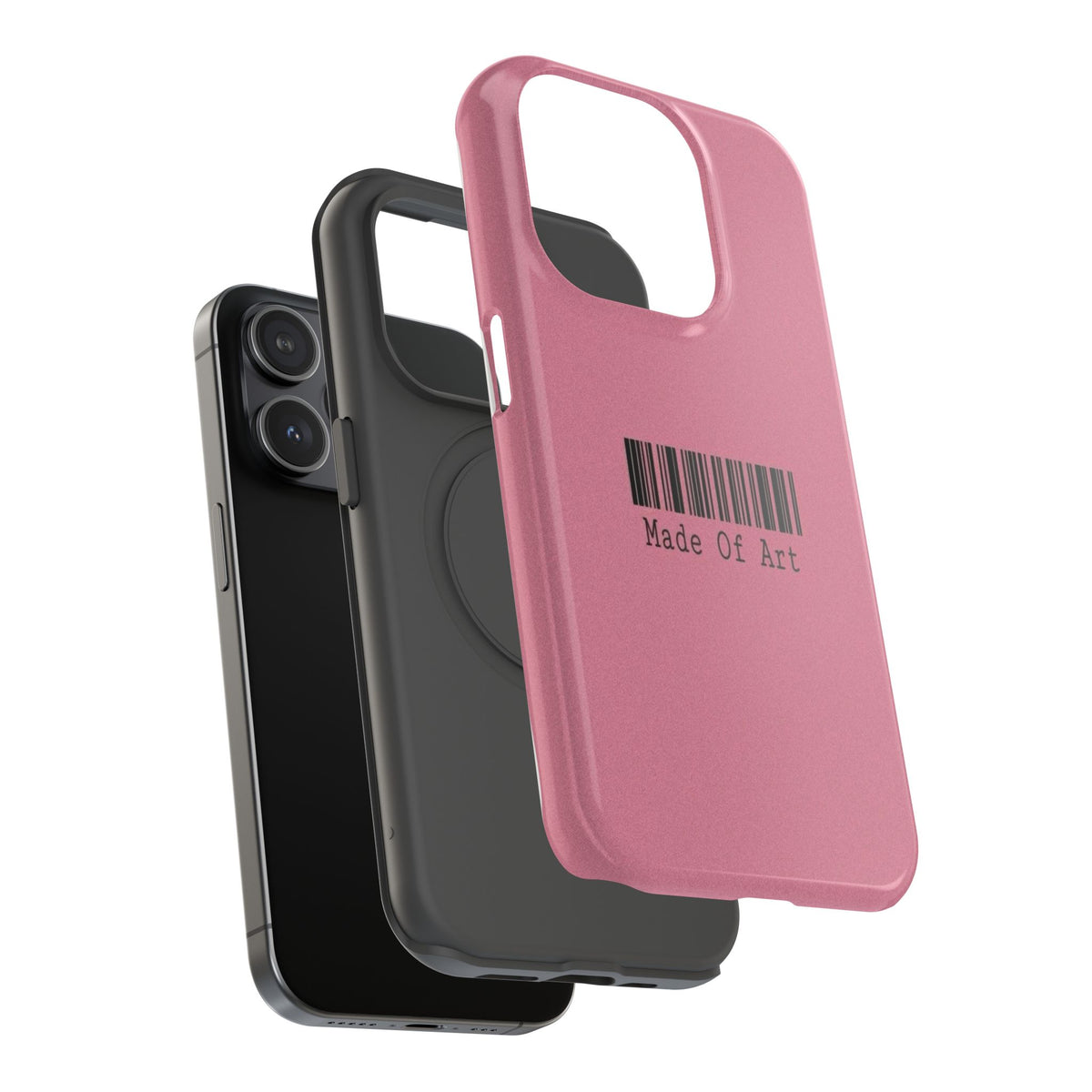 Made of Art Pink Impact-Resistant Phone Case — Barcode Graphic Protective Cover