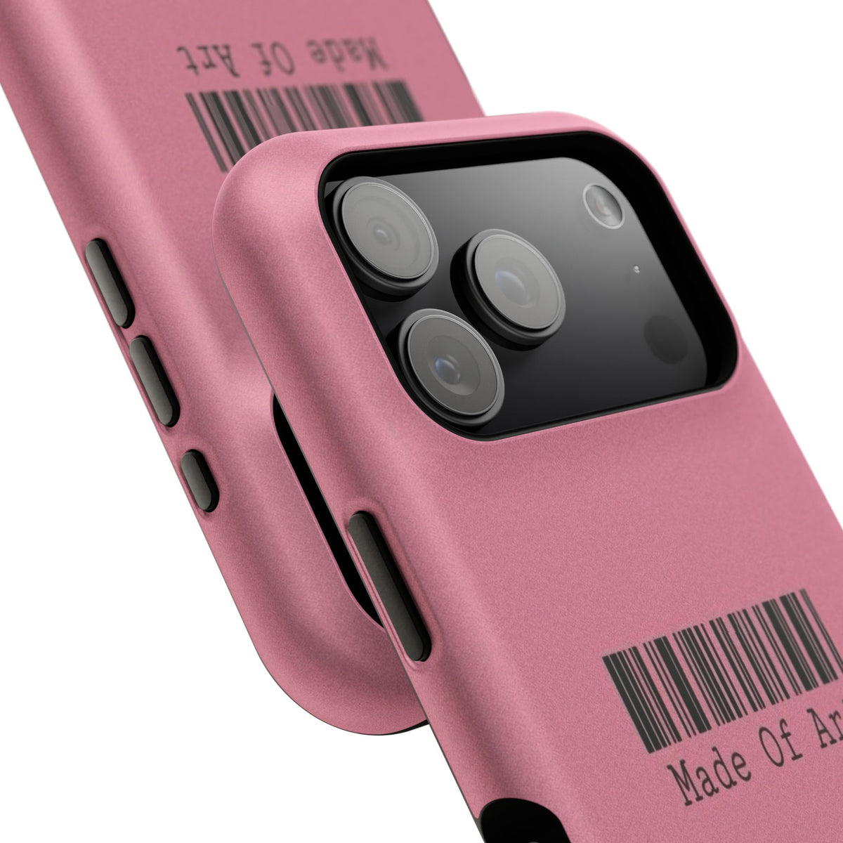 Made of Art Pink Impact-Resistant Phone Case — Barcode Graphic Protective Cover