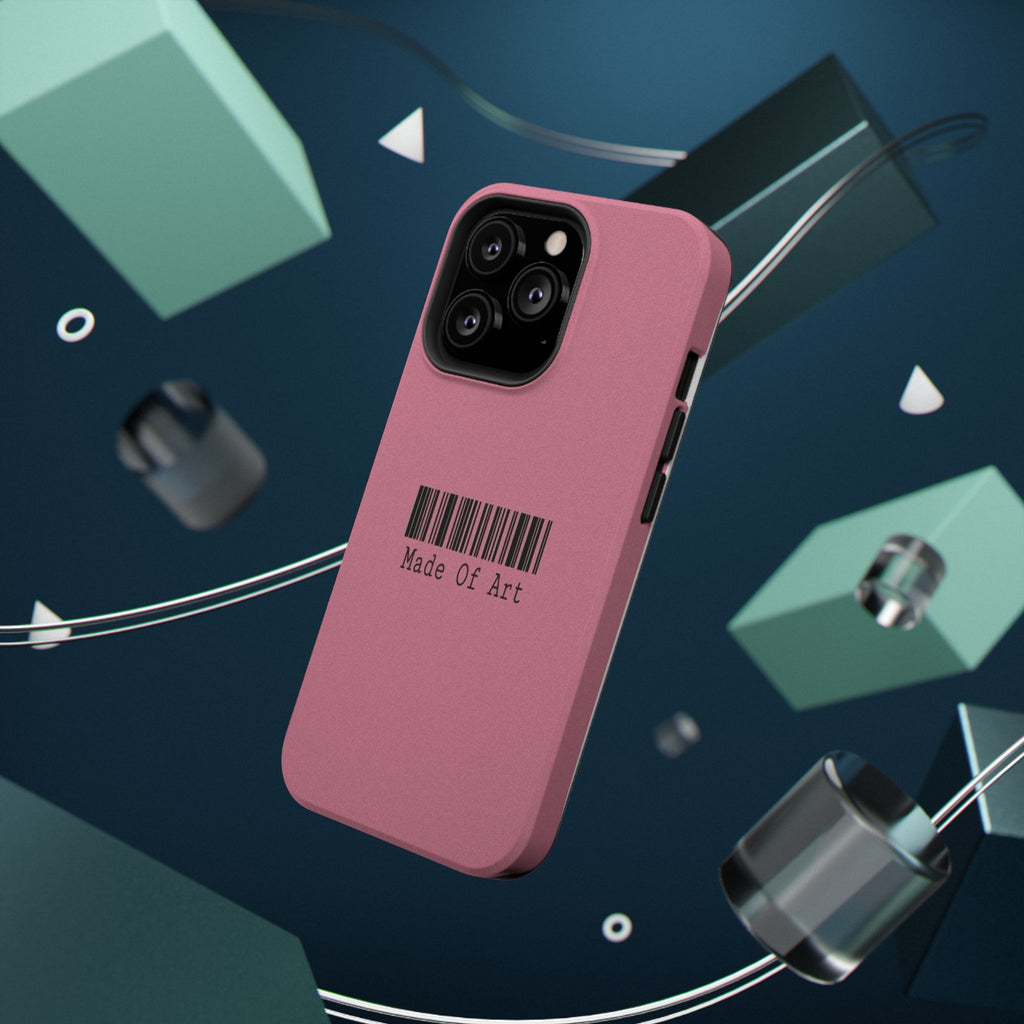 Made of Art Pink Impact-Resistant Phone Case — Barcode Graphic Protective Cover