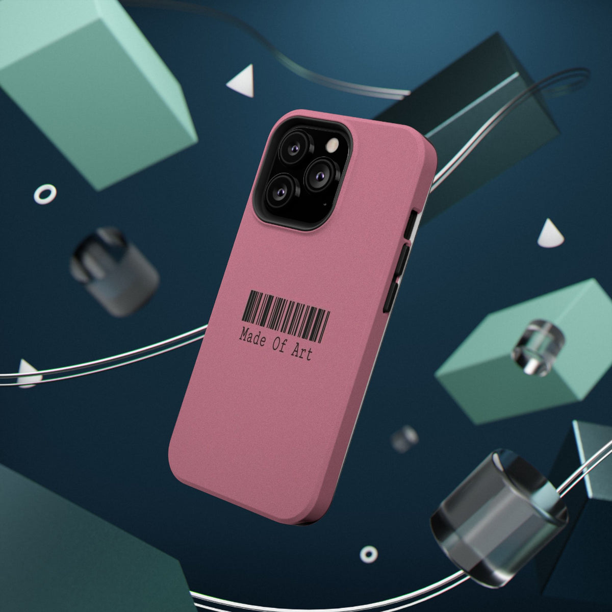 Made of Art Pink Impact-Resistant Phone Case — Barcode Graphic Protective Cover