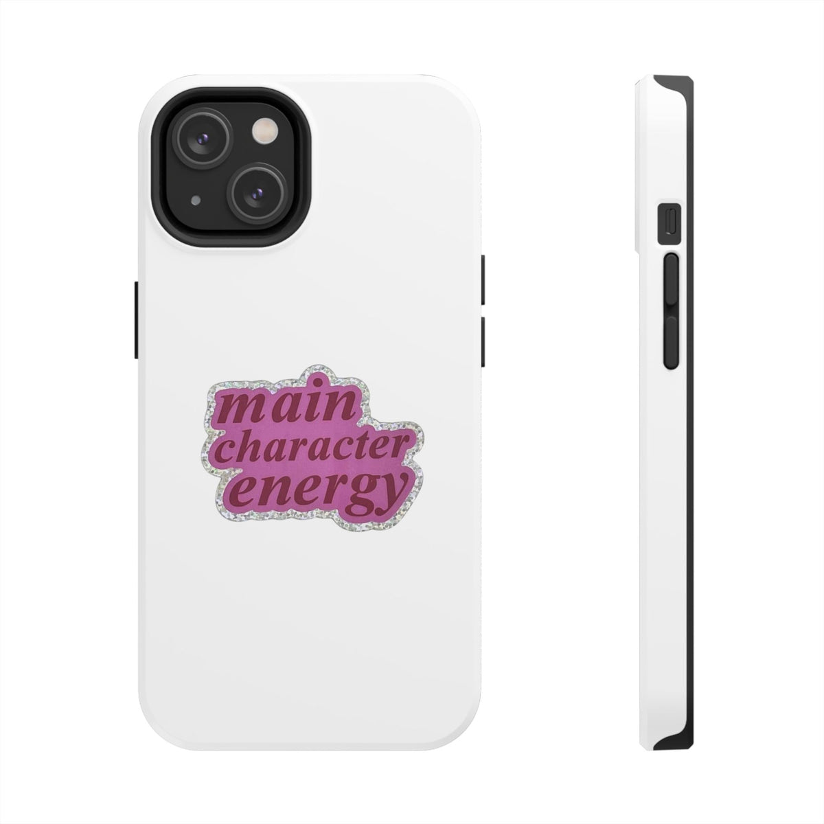 Main Character Energy Tough Phone Case — Pink Retro Graphic