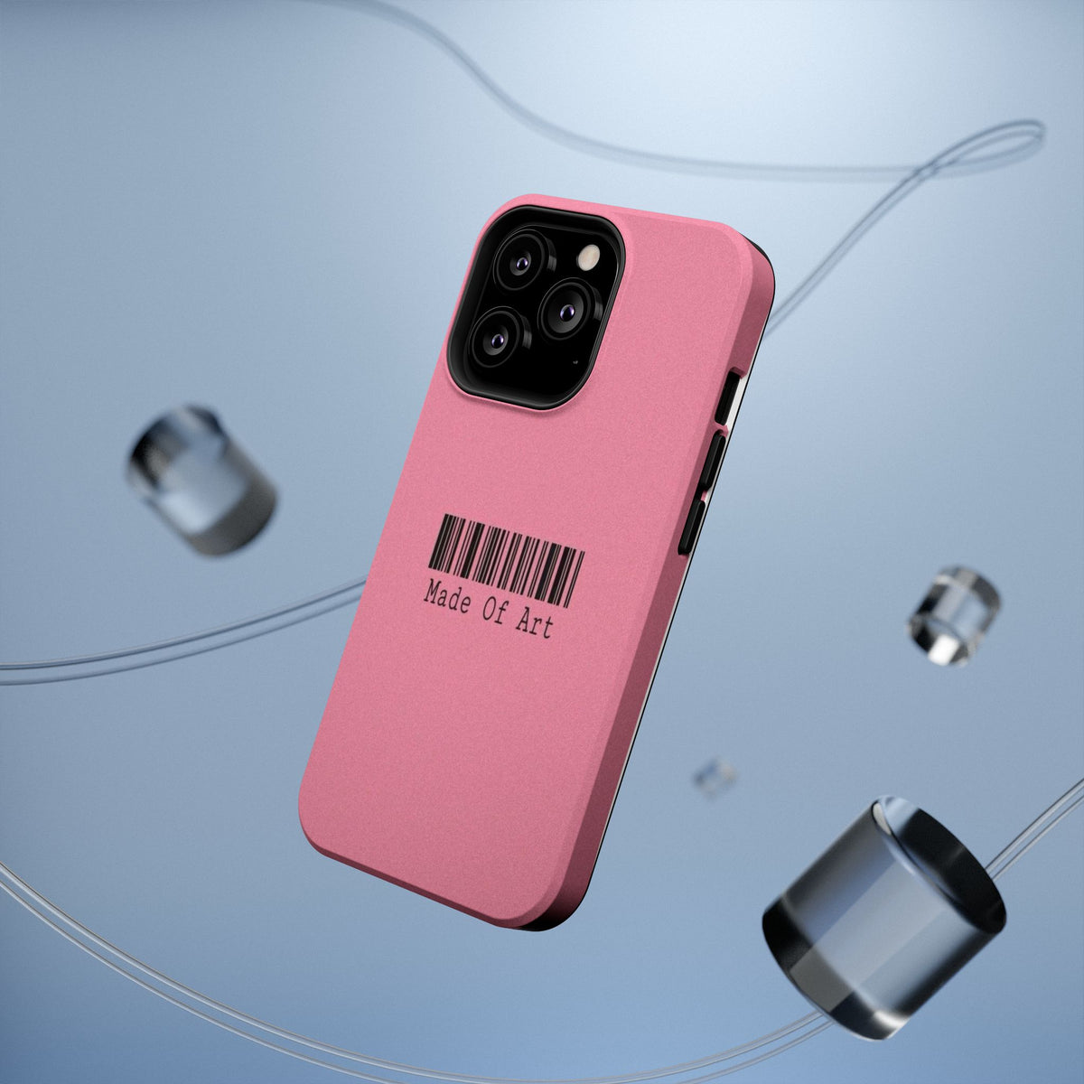 Made of Art Pink Impact-Resistant Phone Case — Barcode Graphic Protective Cover