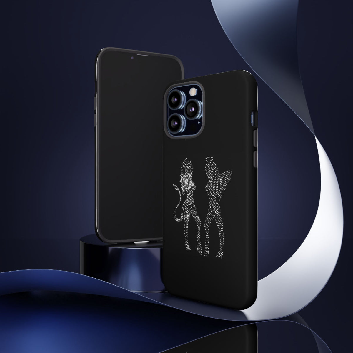 Rhinestone Angel & Devil Phone Case — Bling Protective iPhone Cover