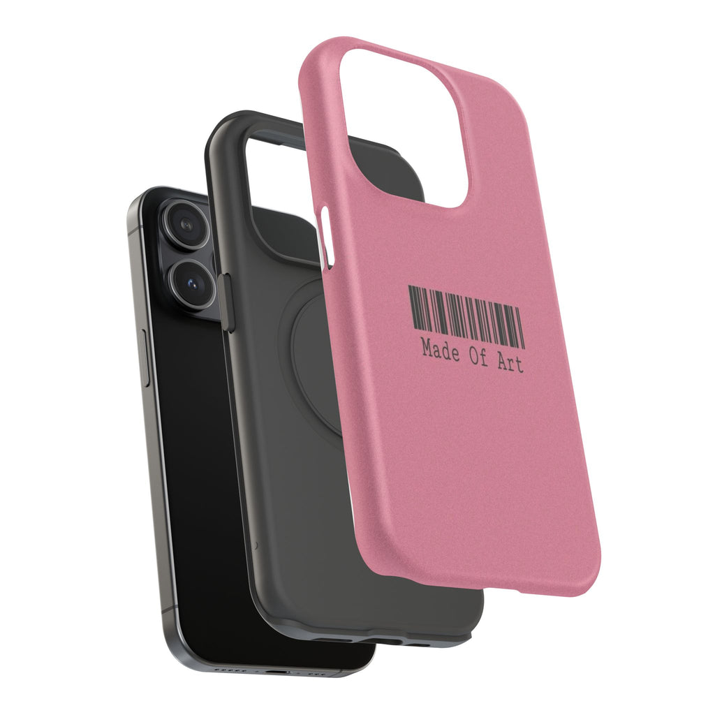 Made of Art Pink Impact-Resistant Phone Case — Barcode Graphic Protective Cover