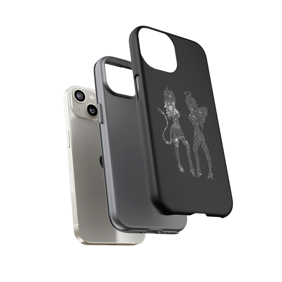 Rhinestone Angel & Devil Phone Case — Bling Protective iPhone Cover