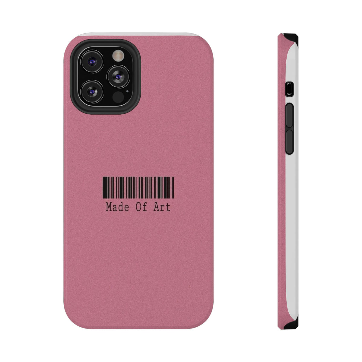 Made of Art Pink Impact-Resistant Phone Case — Barcode Graphic Protective Cover