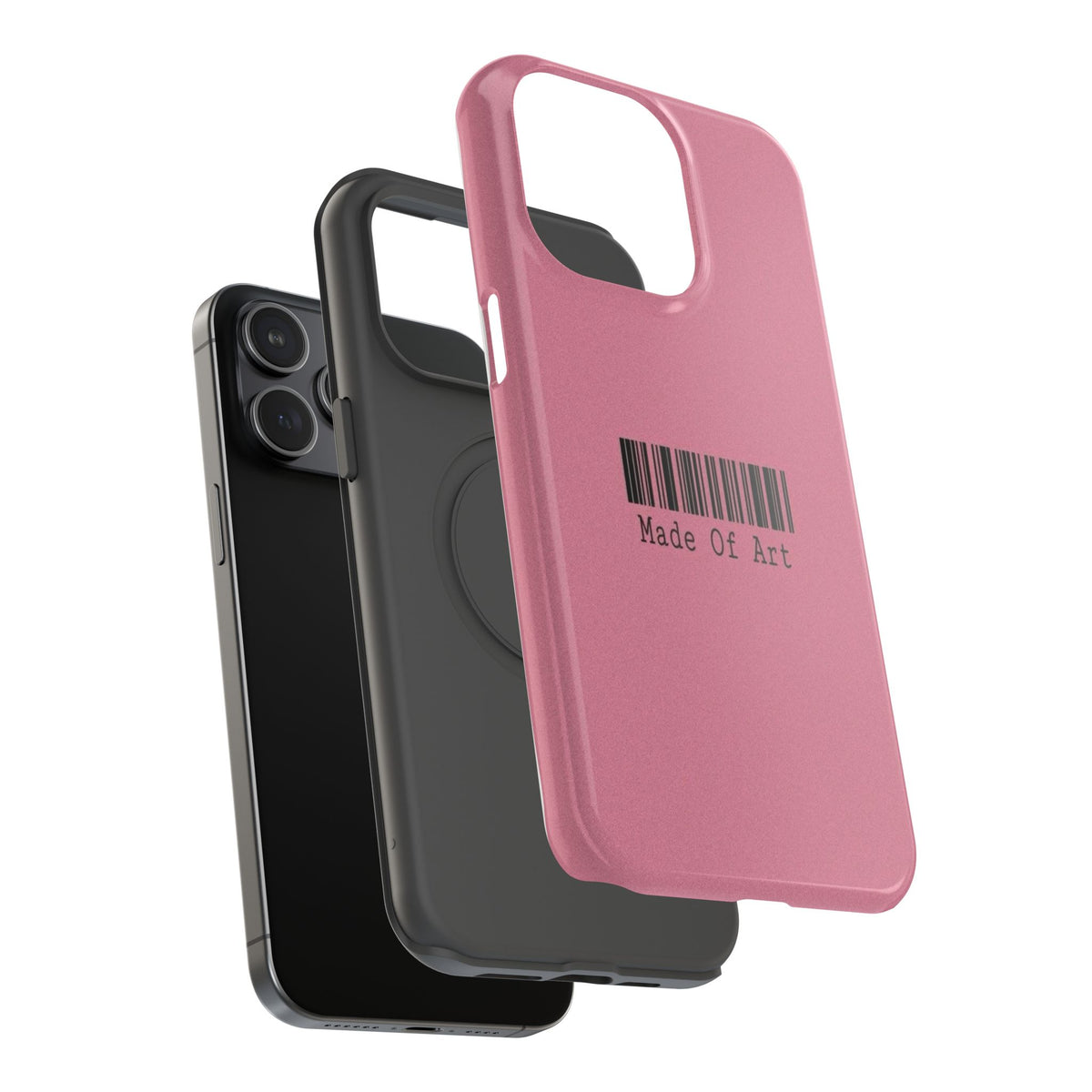 Made of Art Pink Impact-Resistant Phone Case — Barcode Graphic Protective Cover