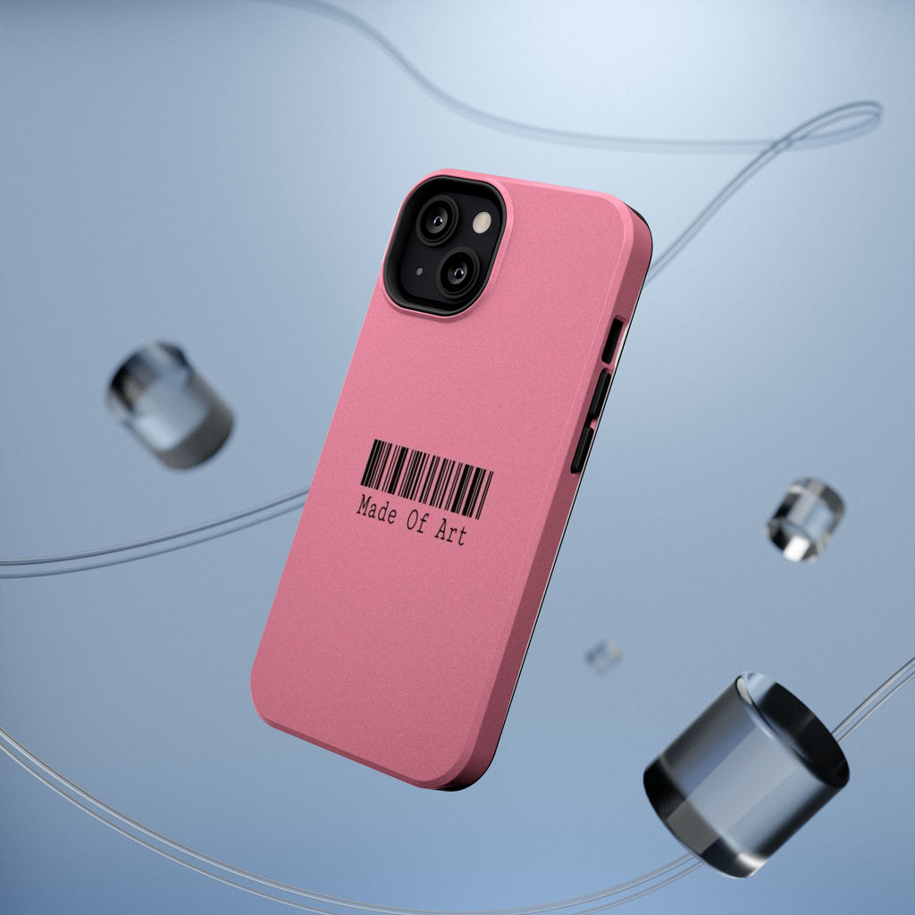 Made of Art Pink Impact-Resistant Phone Case — Barcode Graphic Protective Cover