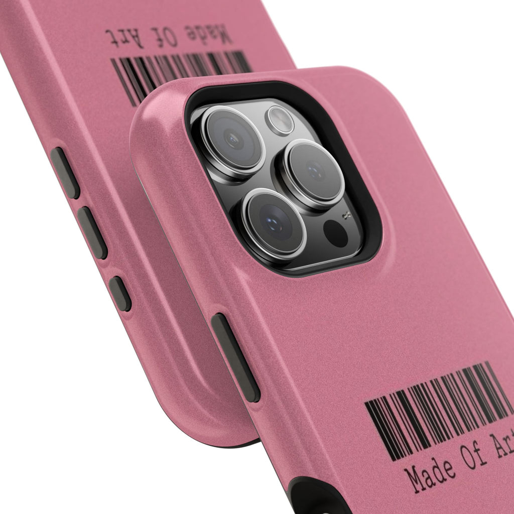 Made of Art Pink Impact-Resistant Phone Case — Barcode Graphic Protective Cover