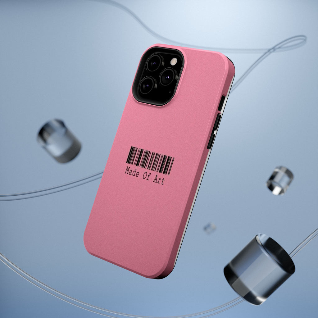 Made of Art Pink Impact-Resistant Phone Case — Barcode Graphic Protective Cover