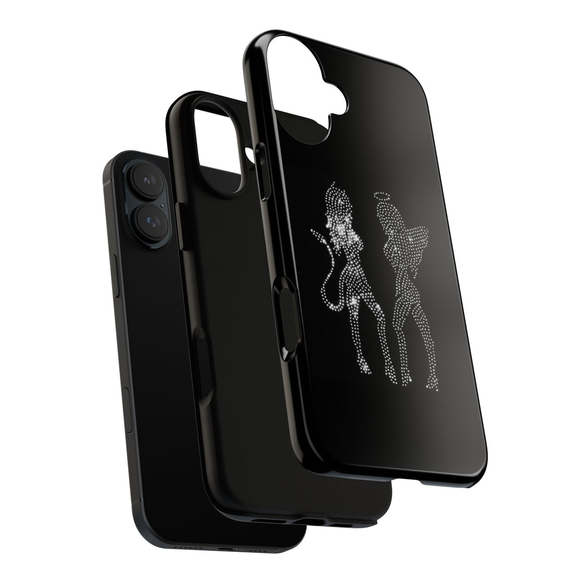 Rhinestone Angel & Devil Phone Case — Bling Protective iPhone Cover
