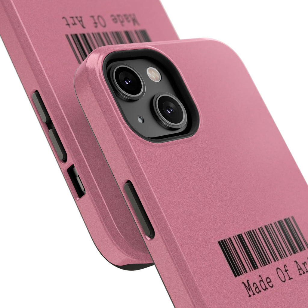 Made of Art Pink Impact-Resistant Phone Case — Barcode Graphic Protective Cover
