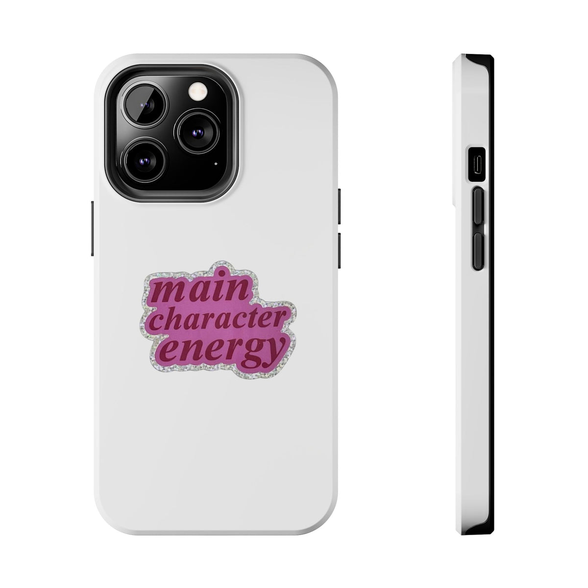 Main Character Energy Tough Phone Case — Pink Retro Graphic