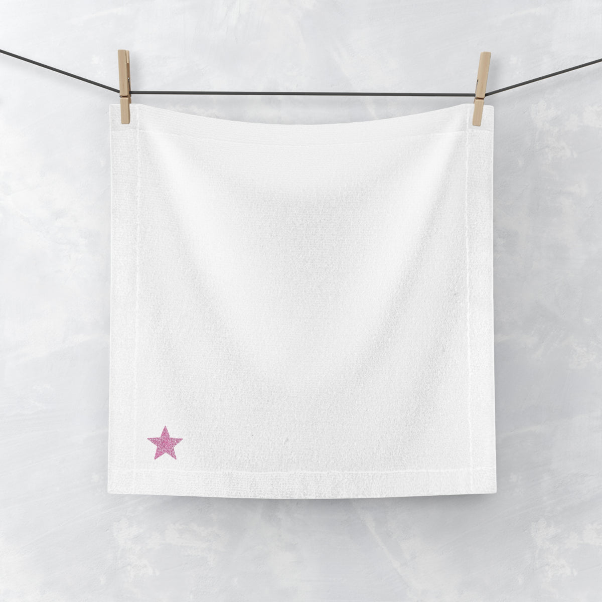 Pink Star Face Towel – Cute Minimalist Cotton Hand & Face Towel