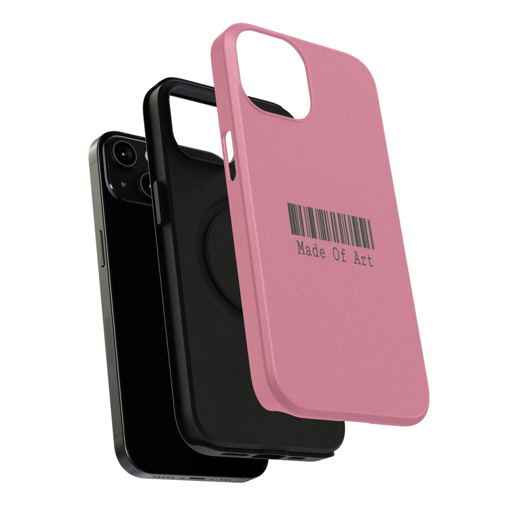 Made of Art Pink Impact-Resistant Phone Case — Barcode Graphic Protective Cover