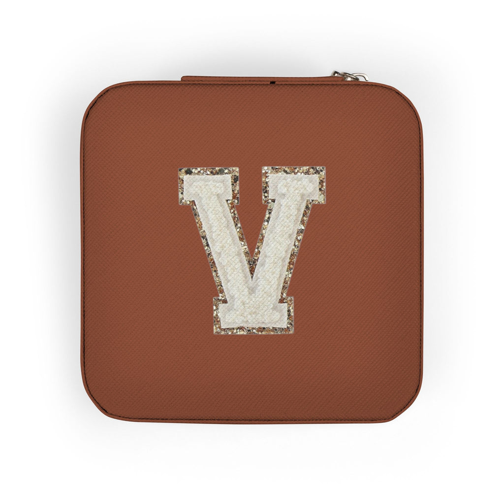 Monogram V Pink Travel Jewelry Case — Compact Organizer for Rings, Earrings & Necklaces