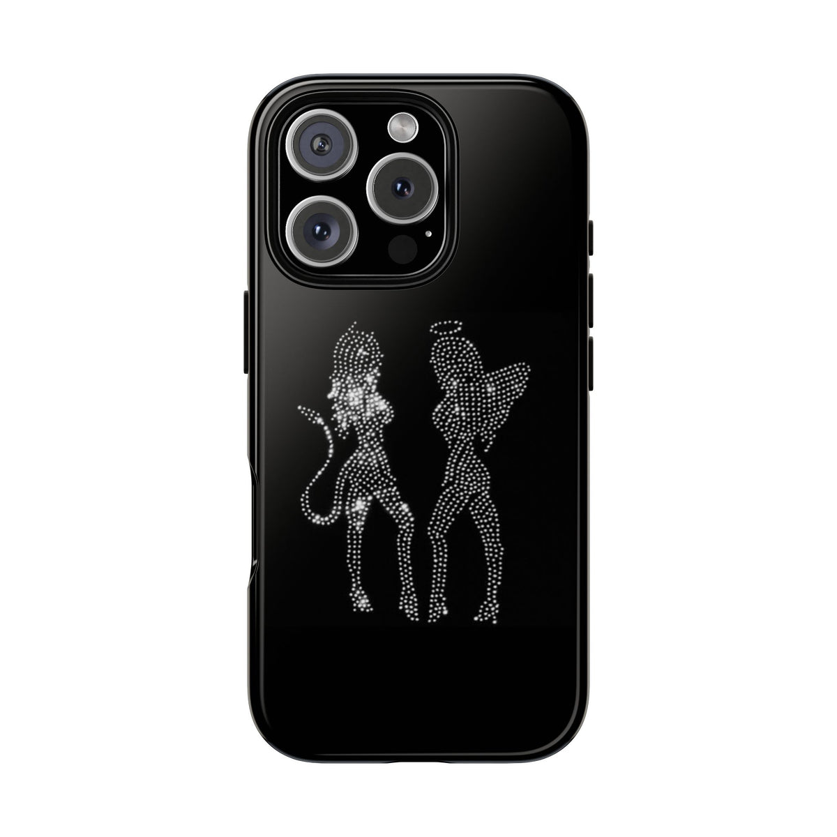 Rhinestone Angel & Devil Phone Case — Bling Protective iPhone Cover