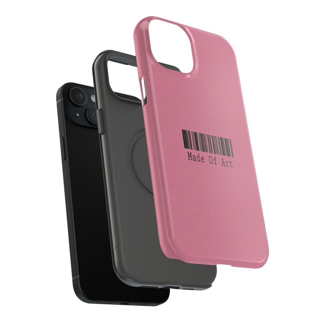 Made of Art Pink Impact-Resistant Phone Case — Barcode Graphic Protective Cover