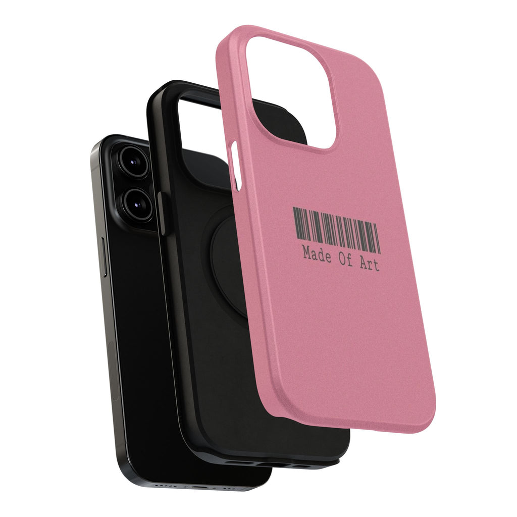 Made of Art Pink Impact-Resistant Phone Case — Barcode Graphic Protective Cover